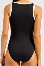 Load image into Gallery viewer, Seafolly Band Wave Zip Front one piece

