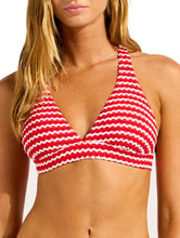 Load image into Gallery viewer, Seafolly MeshEffect Red LongLine Tri bikini

