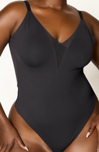Load image into Gallery viewer, Mesh Deep V Bodysuit (Black)

