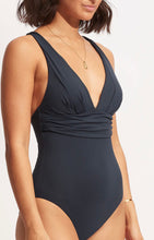 Load image into Gallery viewer, Seafolly Navy Cross Back One Piece
