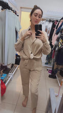 Load and play video in Gallery viewer, Embellished two piece beige set
