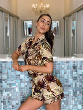Load image into Gallery viewer, Sleepwear Brown Tropical Short Set

