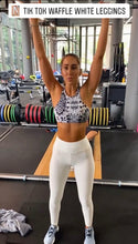 Load image into Gallery viewer, Tik Tok Waffle White Leggings
