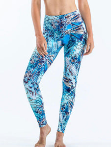 Active Blue Snake Tights