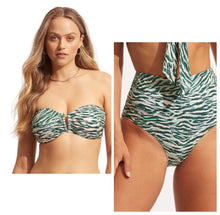 Load image into Gallery viewer, Seafolly High waisted Wild At Heart Evergreen Bikini
